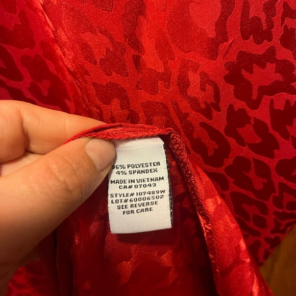 Red leopard satin dress size XL - Picture 3 of 4